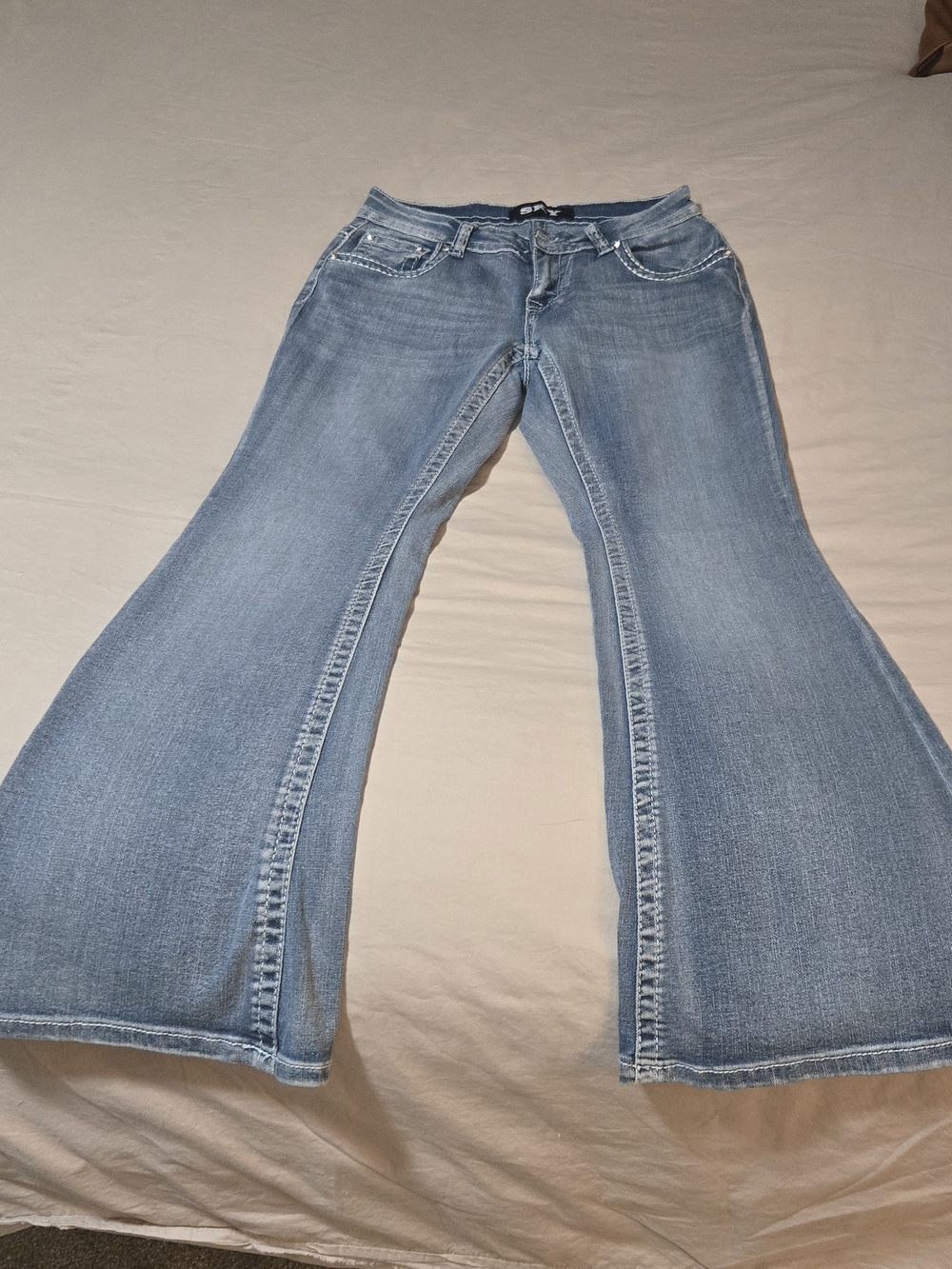 Sky Light Blue Wide Leg Jeans